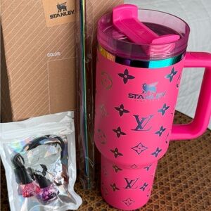 Stanley Pink Tumbler with Straw